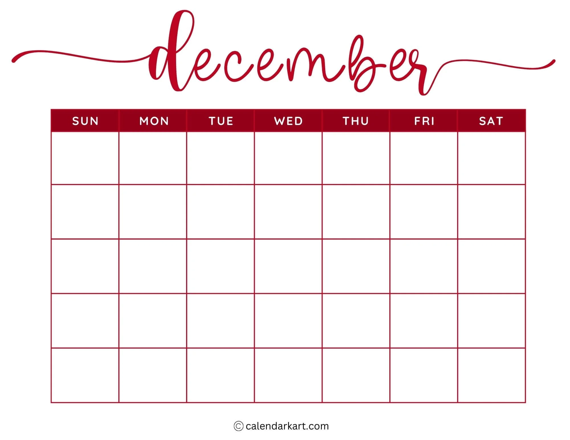 Printable Blank Fill In Calendar