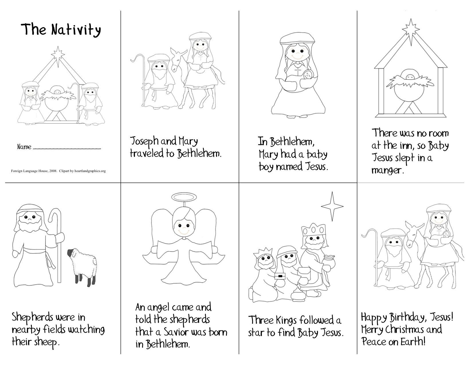 Printable Nativity Story In Pictures Christmas Stories For 