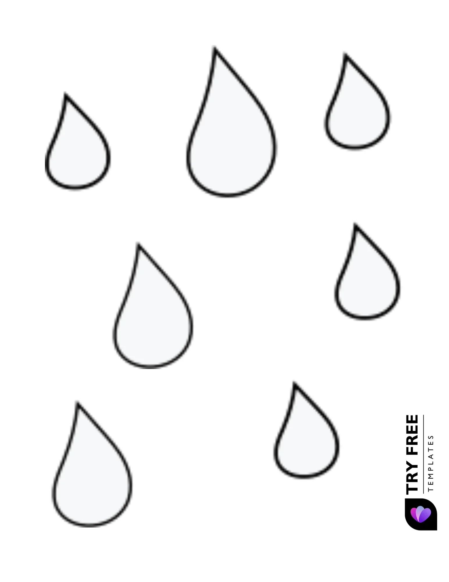 Printable Raindrop Template