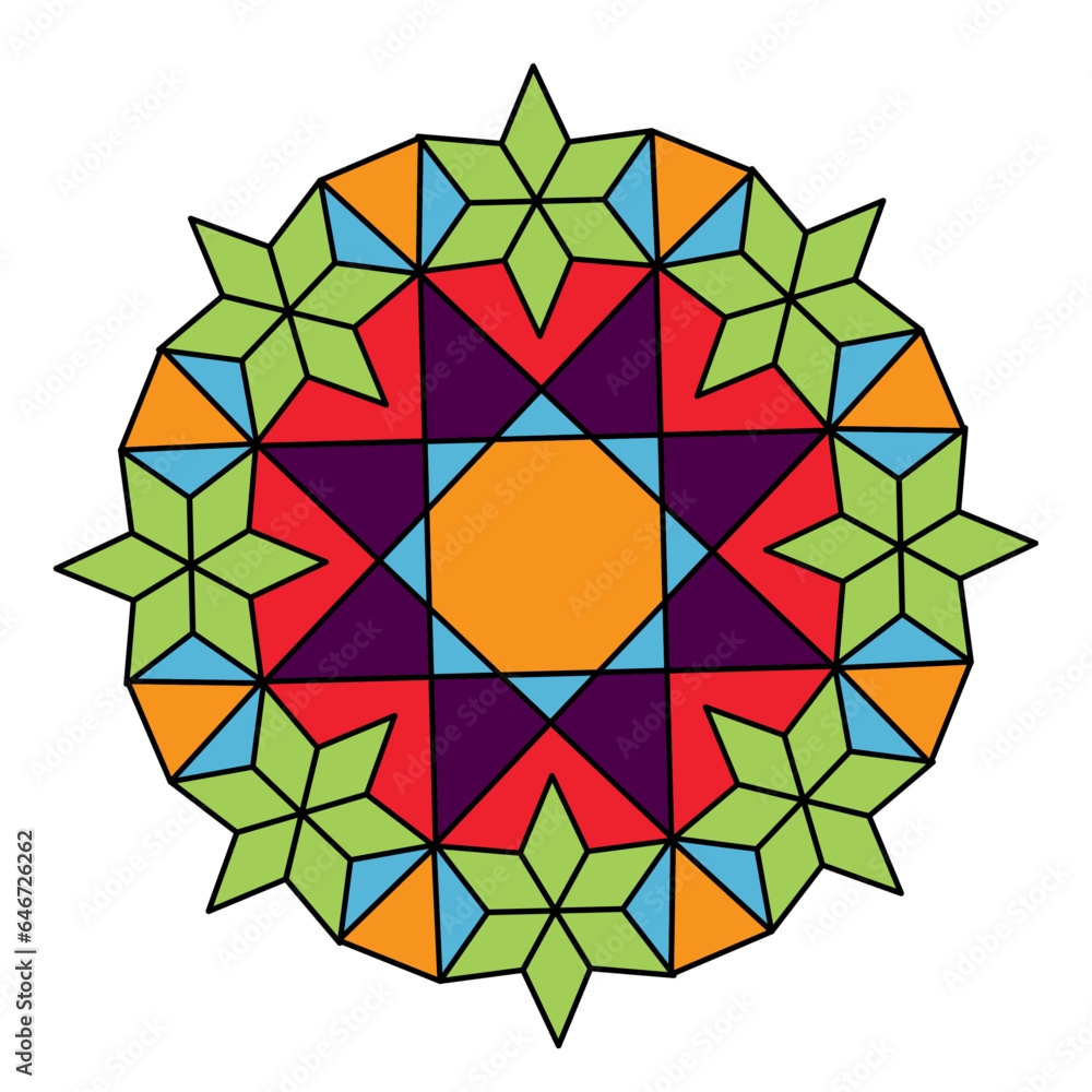 Printable Rangoli Vector Design Rangoli Design Stock Vector 