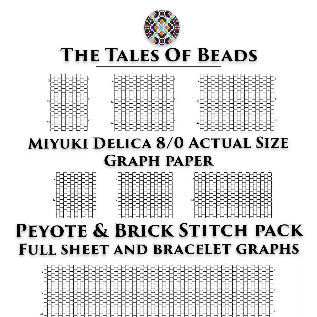 Printable Rosette Beading Graph Paper Peyote And Brick Stitch 