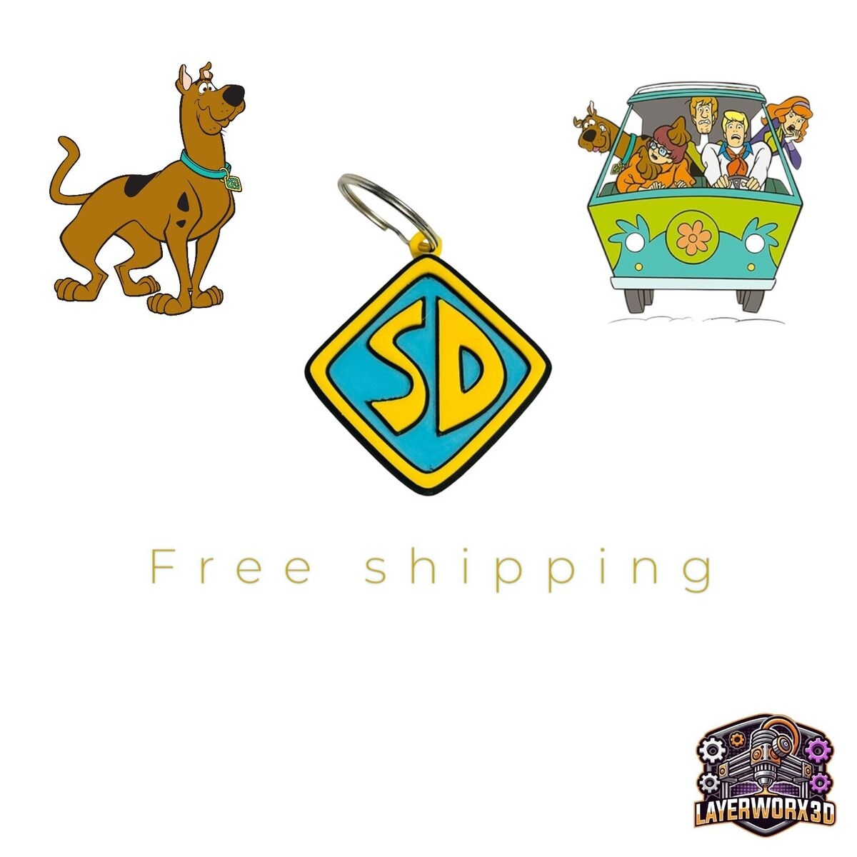 Printable Scooby Doo Id Tag Printable Scooby Doo Collar Tag Scooby 