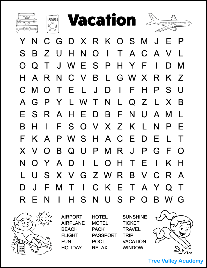 Seek A Word Puzzles Free Printable