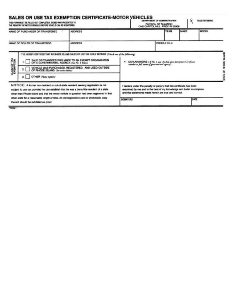 ProTag Professional Tag amp Title Services Rhode Island Forms
