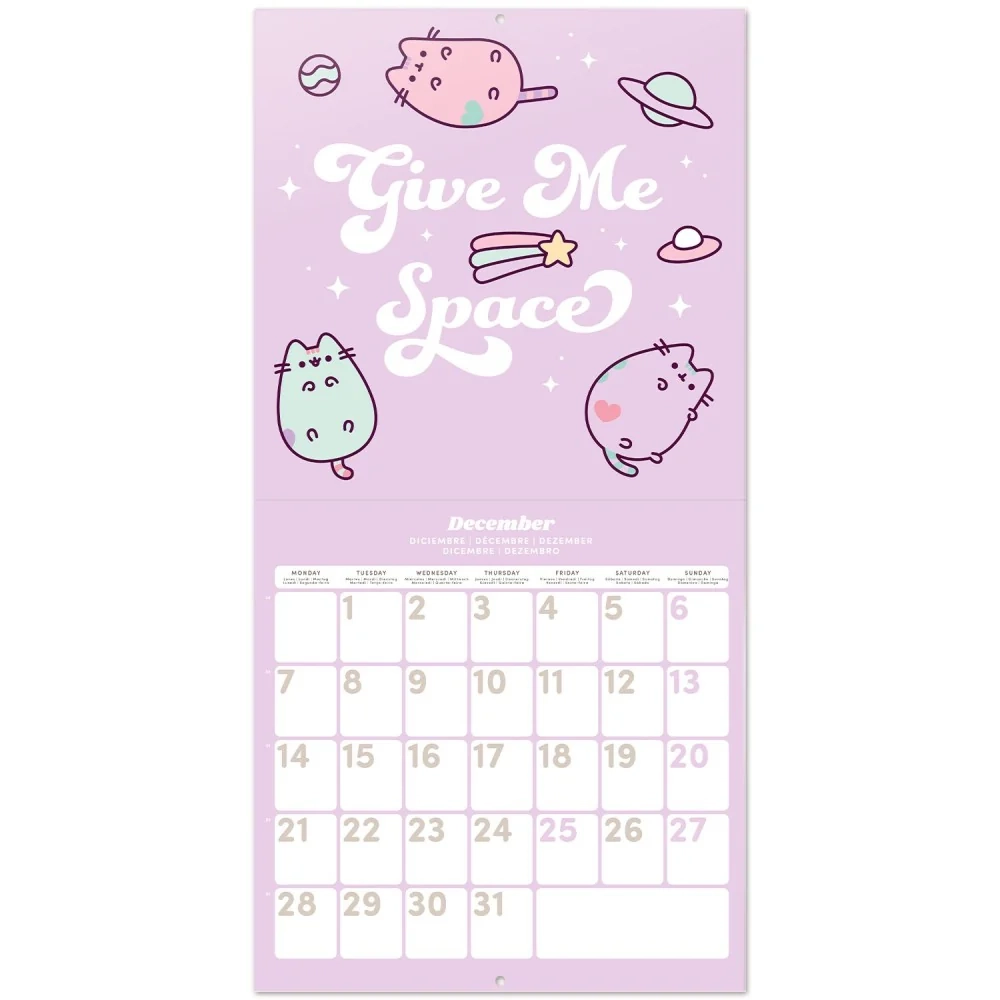 Pusheen Calendar December 2026 Printable