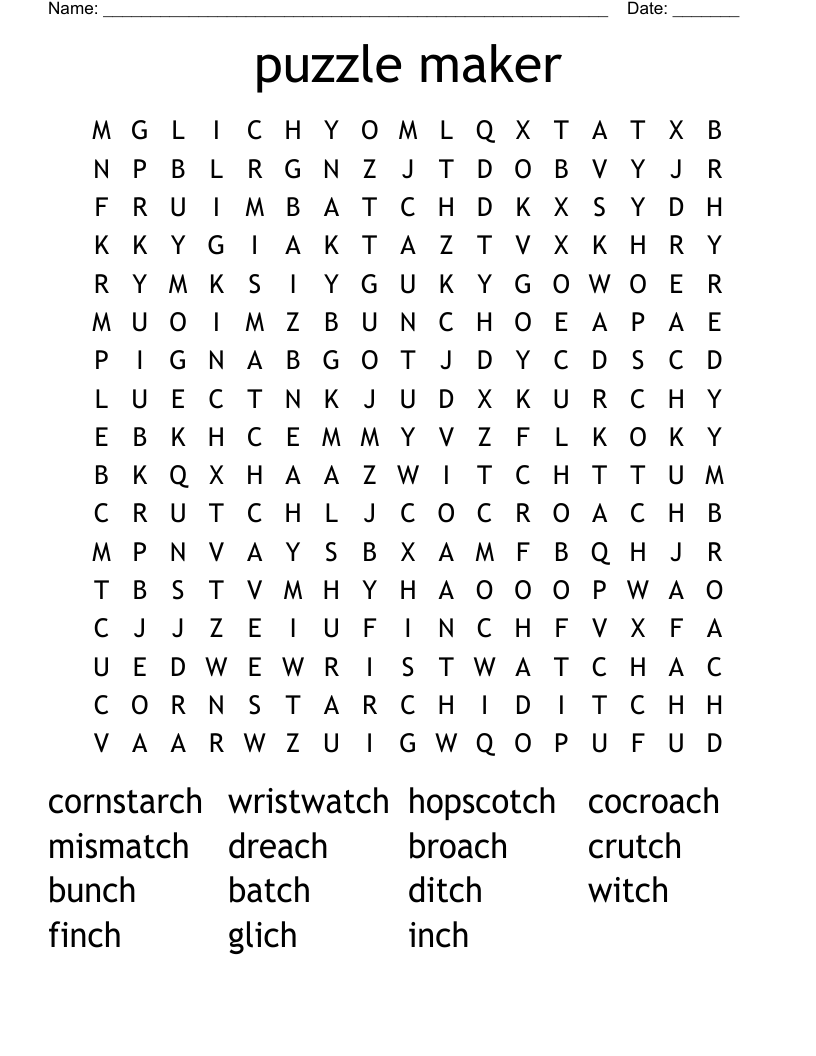 Crossword Puzzles Maker Free Printable