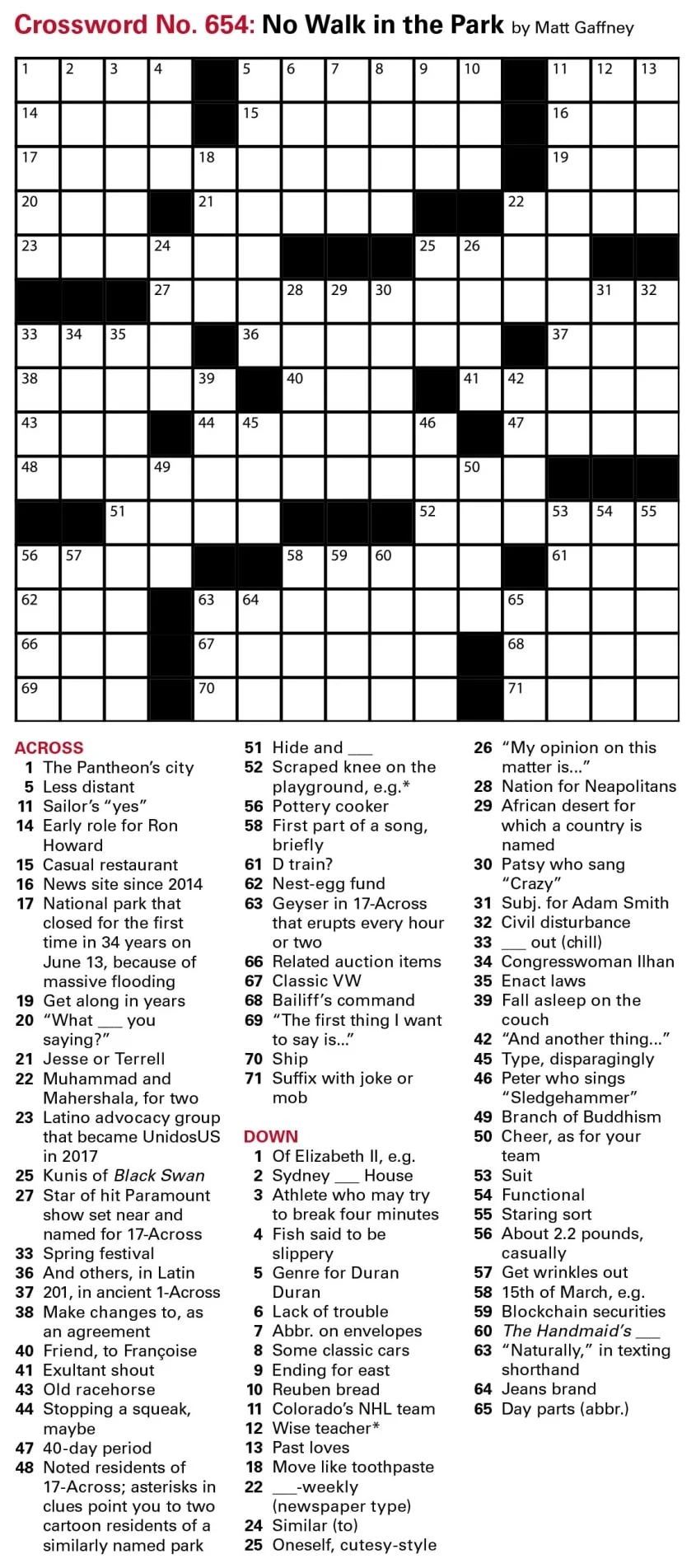 Daily Mirror Printable Crosswords