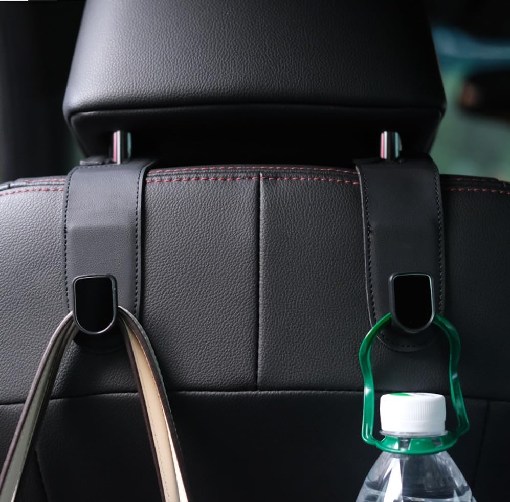Qirc Auto Haken 2 St ck Leder Auto Aufbewahrung Organizer Taschenhaken Universal Auto R cksitz Kopfst tzen Aufh nger Zum Aufh ngen Von Taschen 