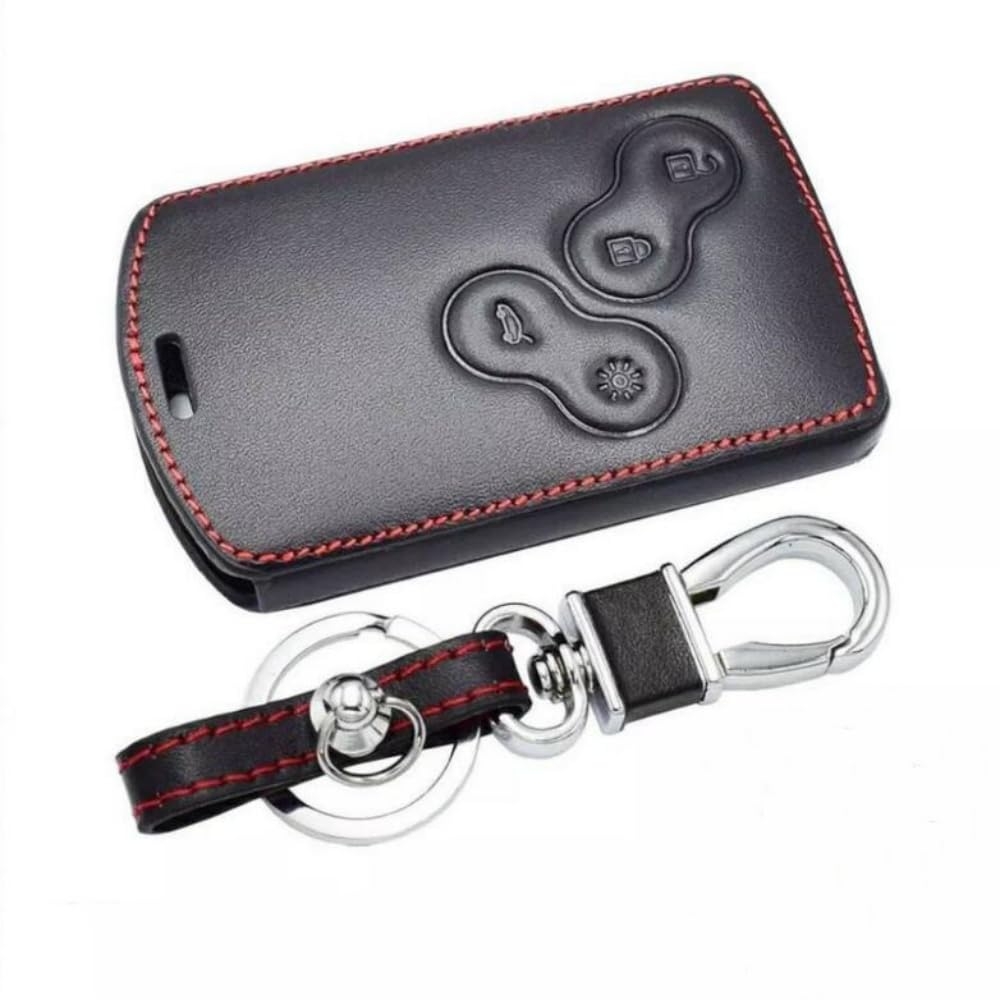 Qirc Leder Autoschl sselh llen Set F r Clio Scenic Megane Duster Sandero Captur Twingo Koleos Schl sselanh nger Smart Autoschl ssel Rote 