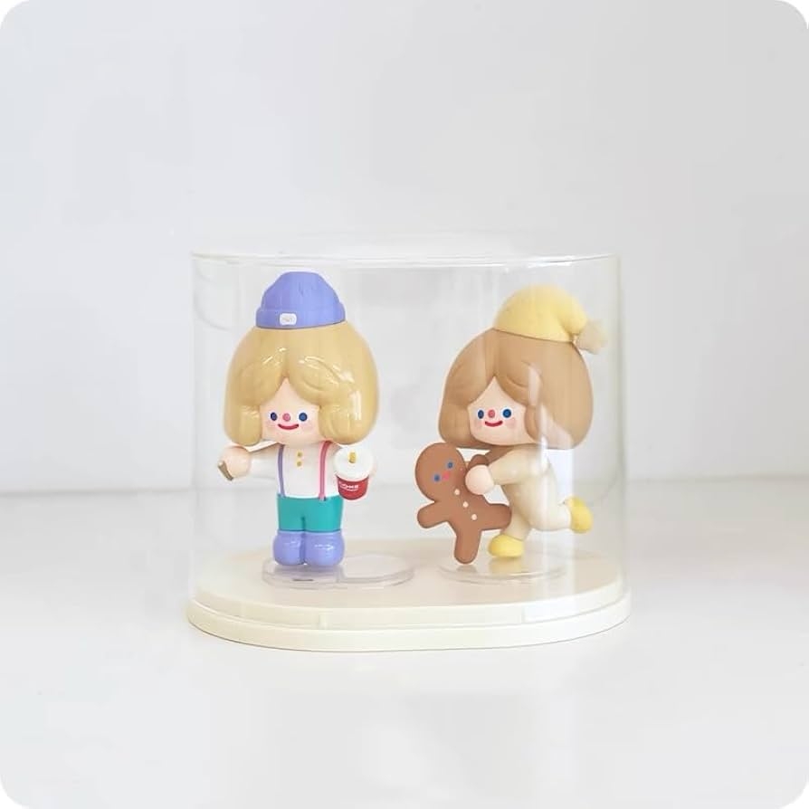 Qirc Puppen Vitrine Spielzeug Aufbewahrungsbox Transparent Blindbox Organizer St nder Staubdichter Schutz Vitrine F r 