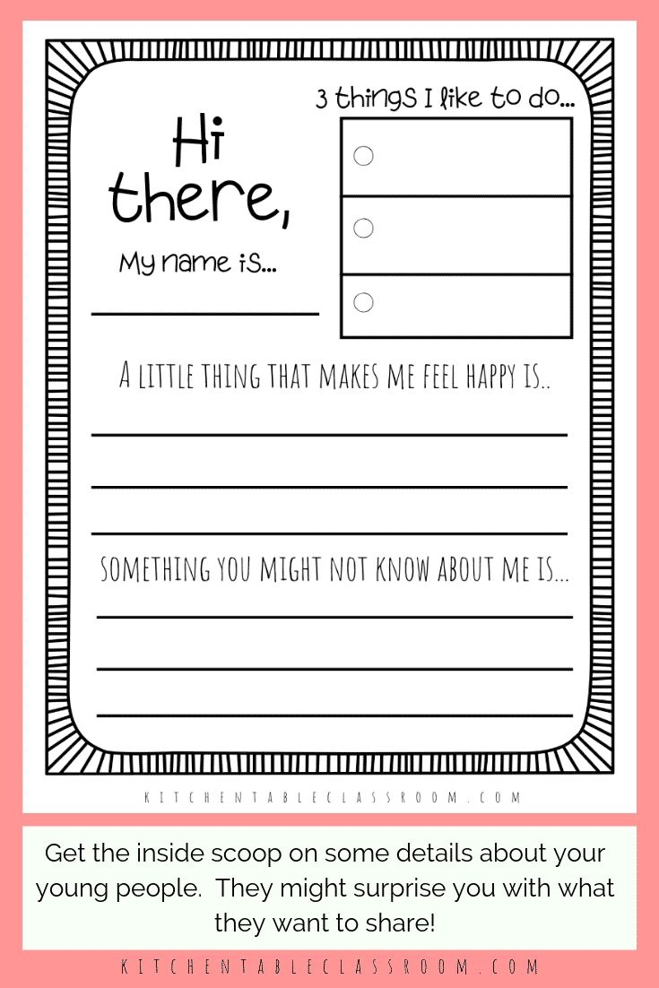 Get To Know You Printable Activities
