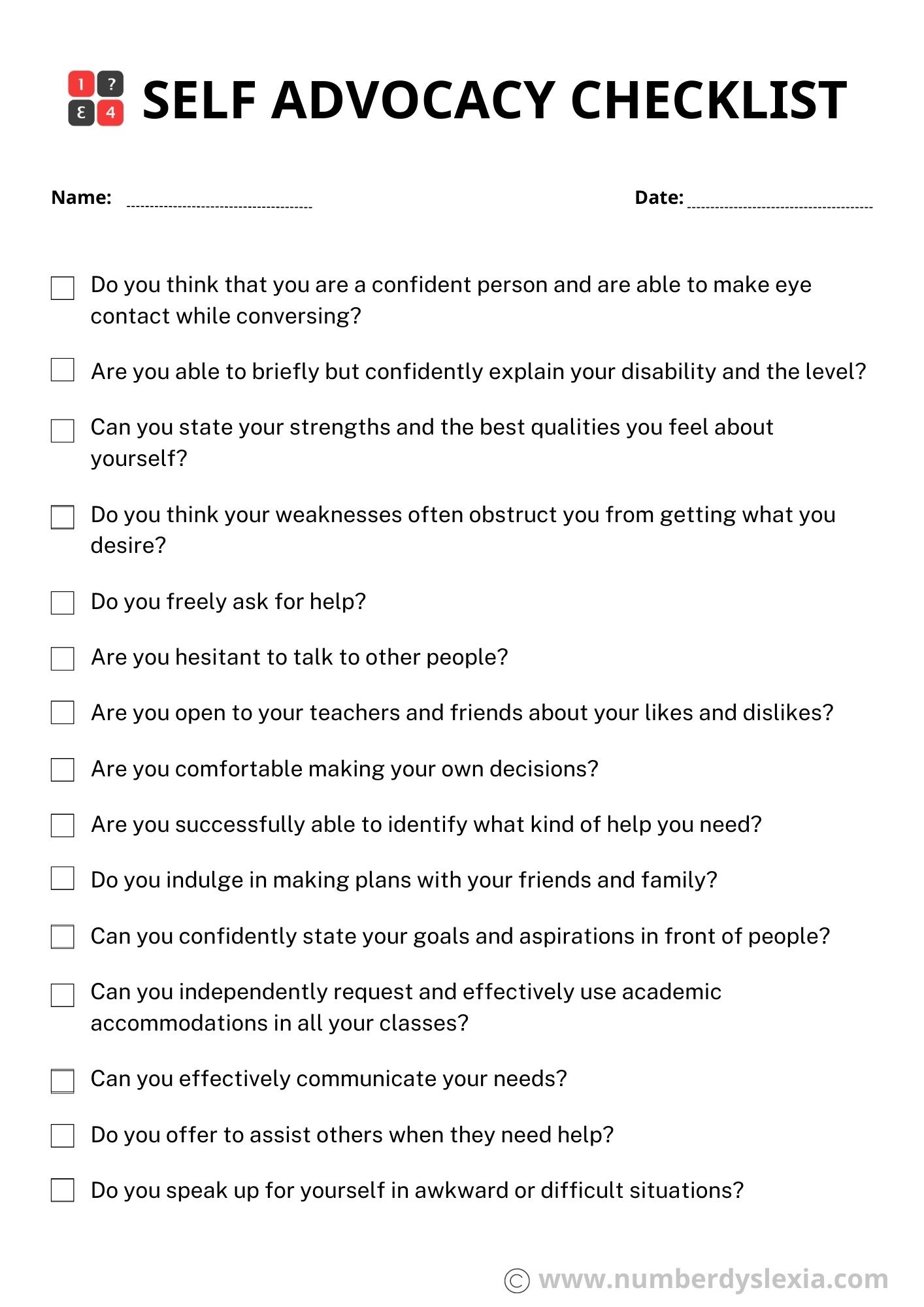 Quiz amp amp Worksheet Student Self Advocacy Study 