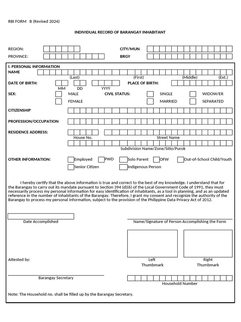 rbi form b revised 2024 pdf