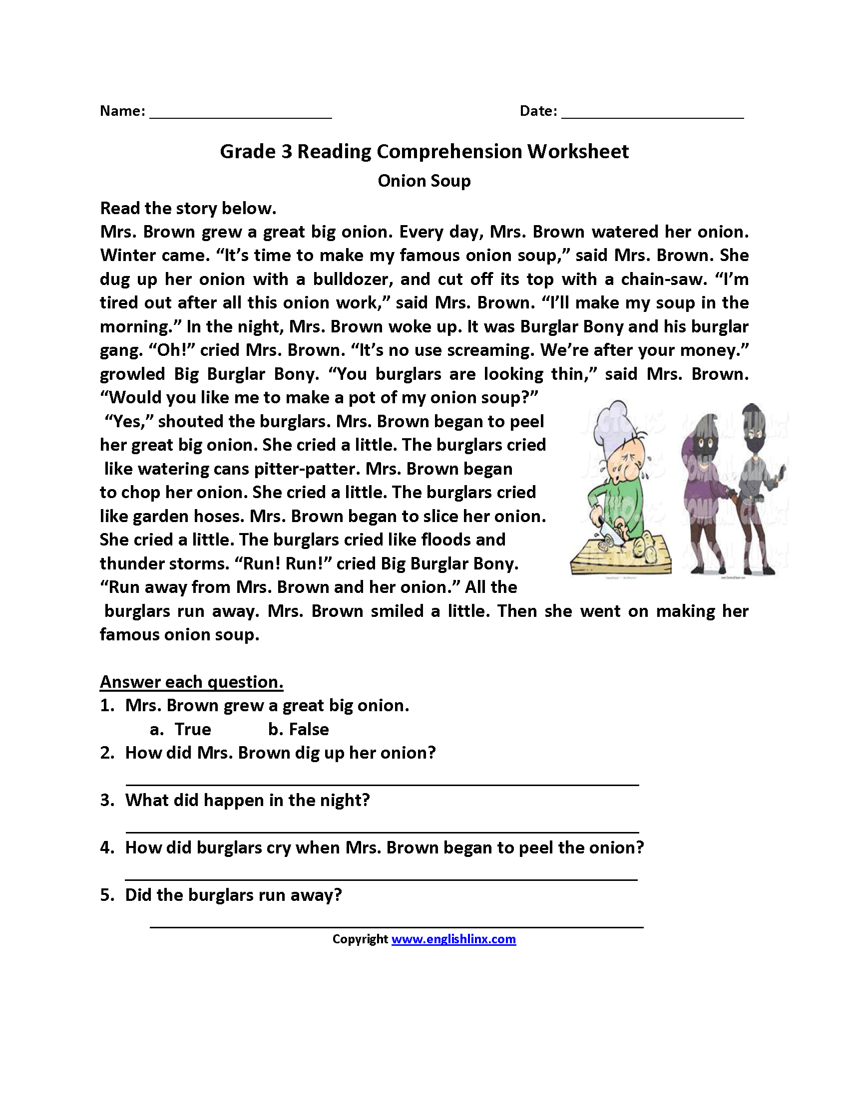 Free Printable 3rd Grade Worksheets Ela