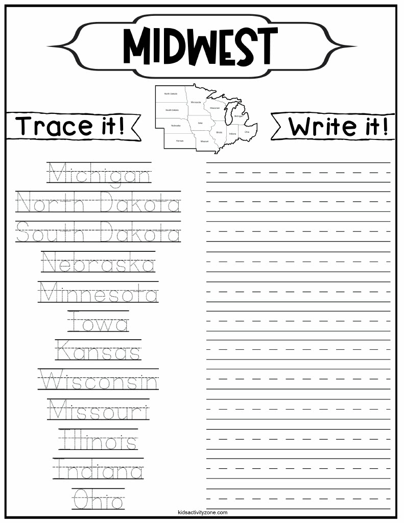 Printable States Worksheets