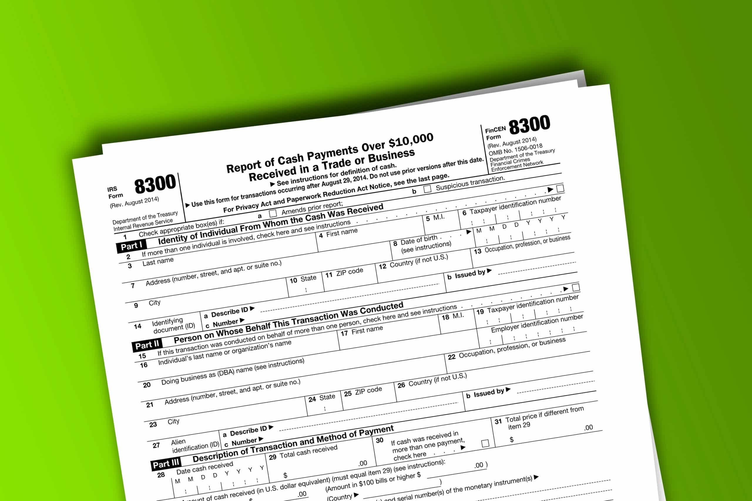 Report Cash Payments Over 10 000 On IRS Form 8300 For Expats