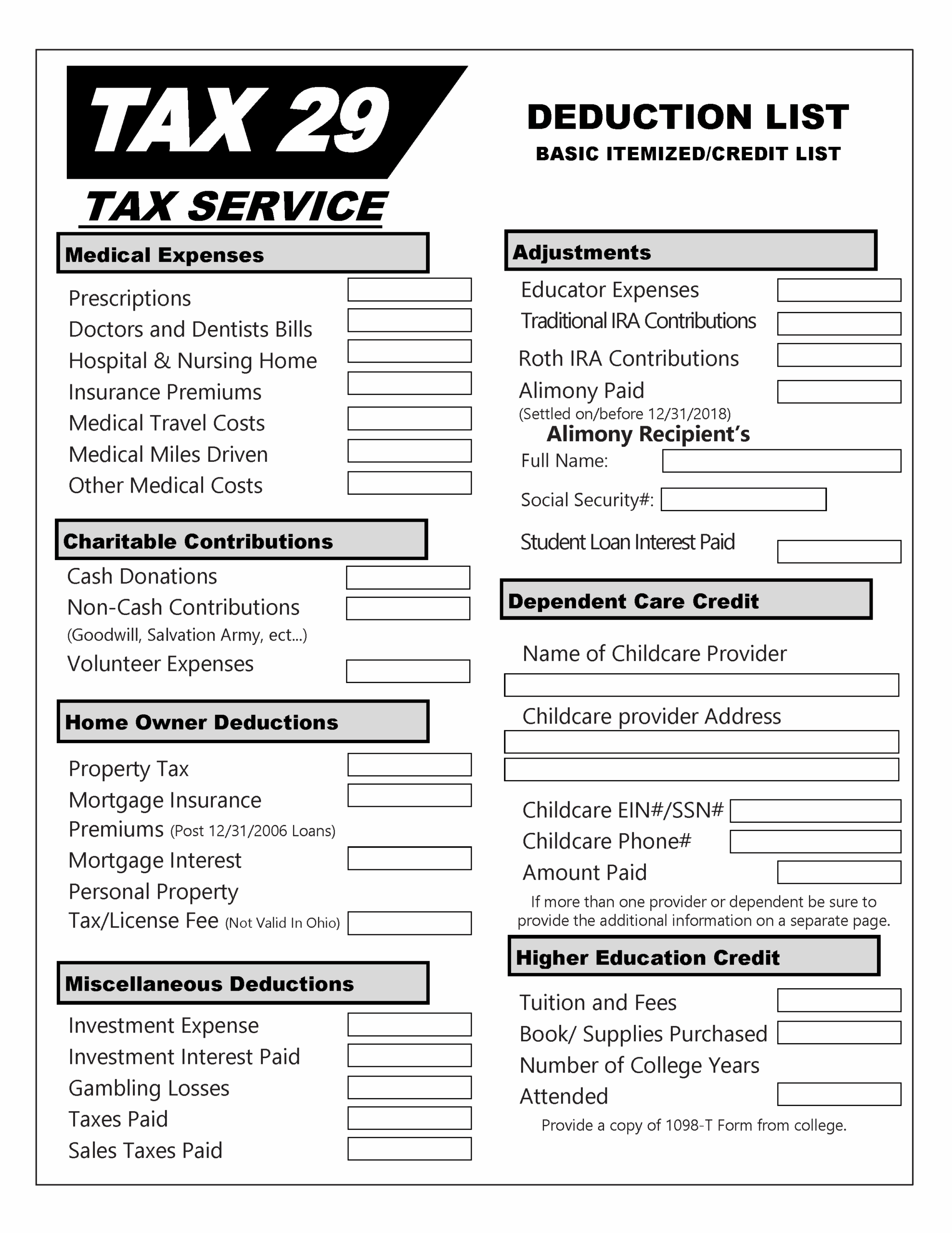 Resources Tax 29 Worksheets Library