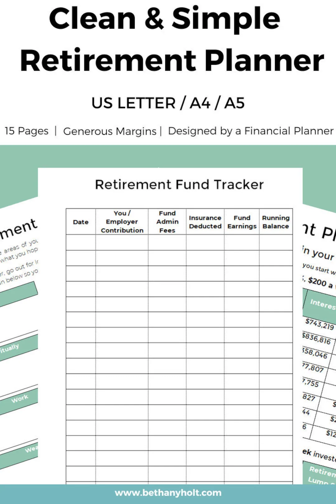 Retirement Planner Planner Retirement Financial Planner Budget 