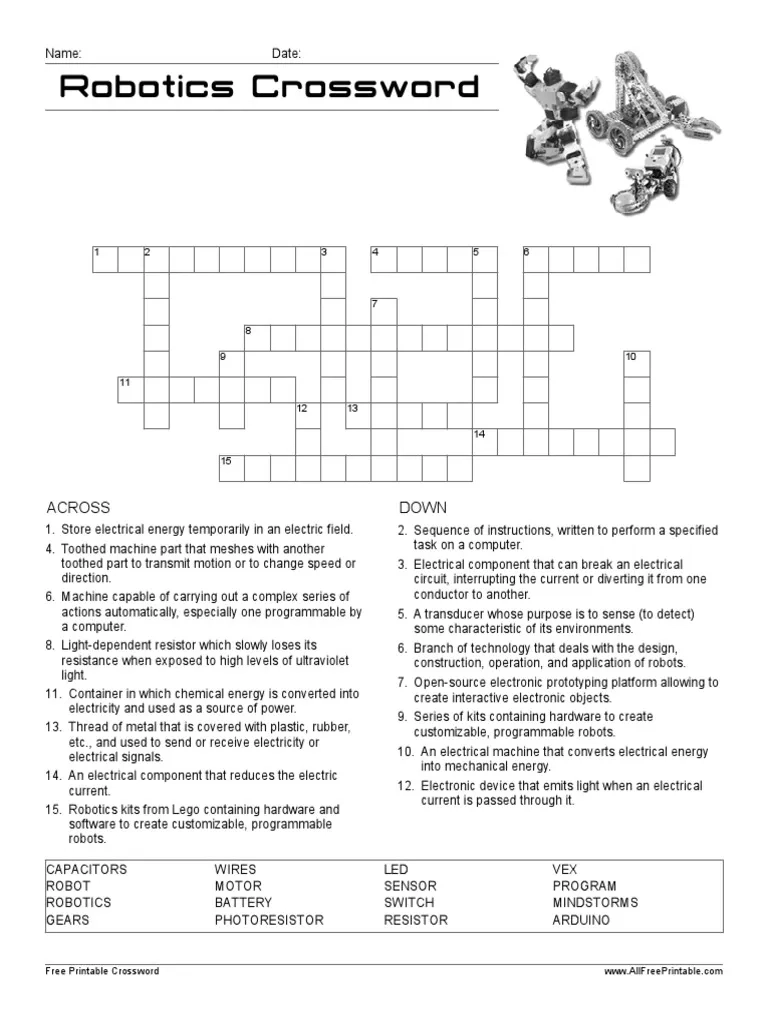 Printable Crossword Puzzles For Electricians