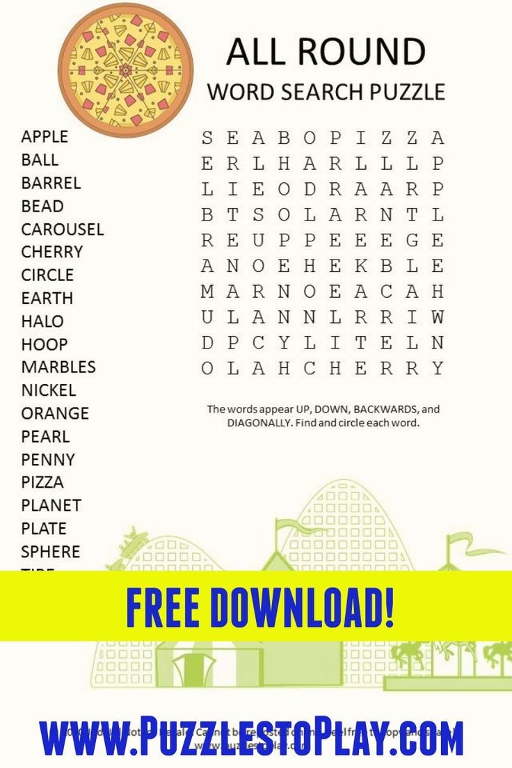 Round Word Search Puzzle