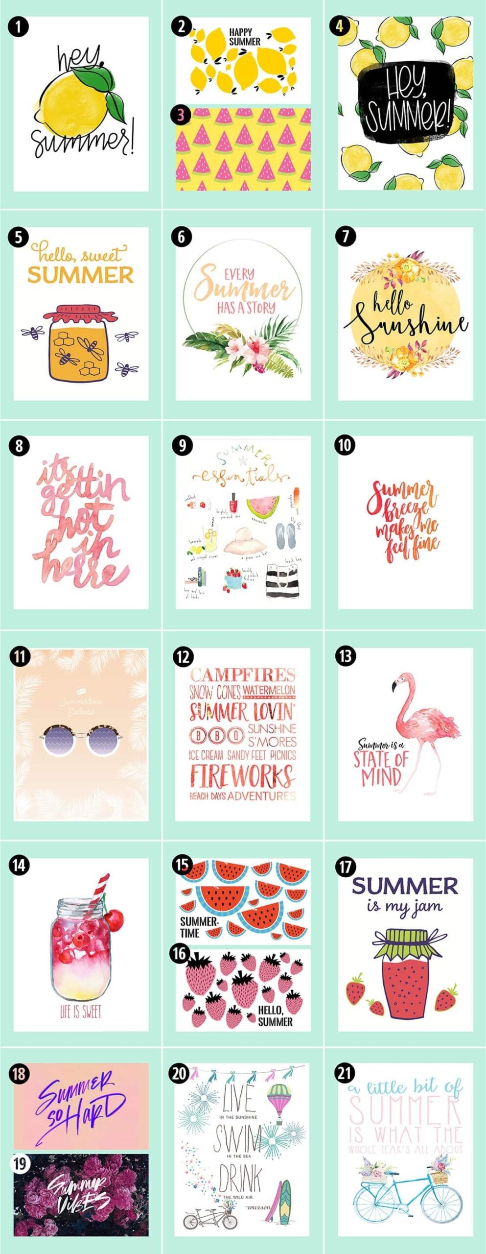 Roundup 38 Free Summer Printables Little Gold Pixel
