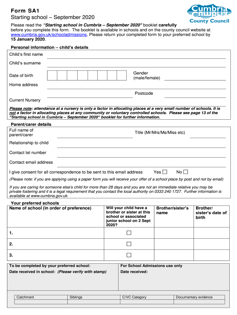 Sa1 Form Fill Online Printable Fillable Blank PdfFiller