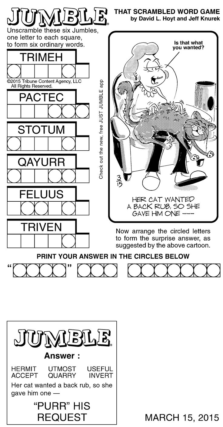 Newspaper Word Jumble Puzzles Printable