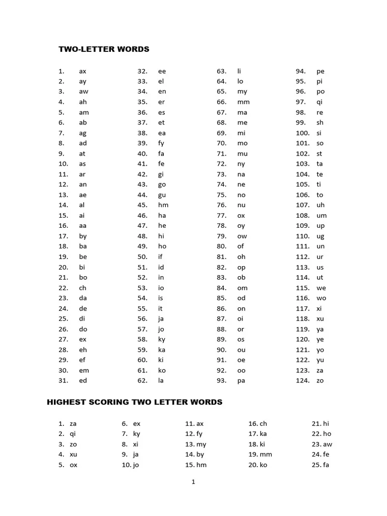 Scrabble Words PDF