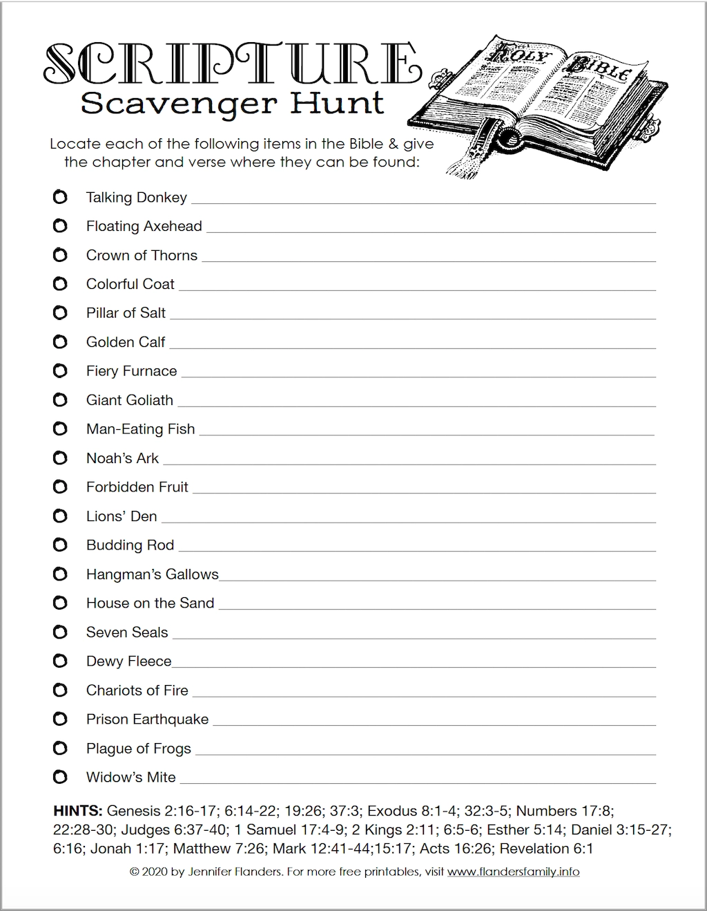 Online Printable Bible Games