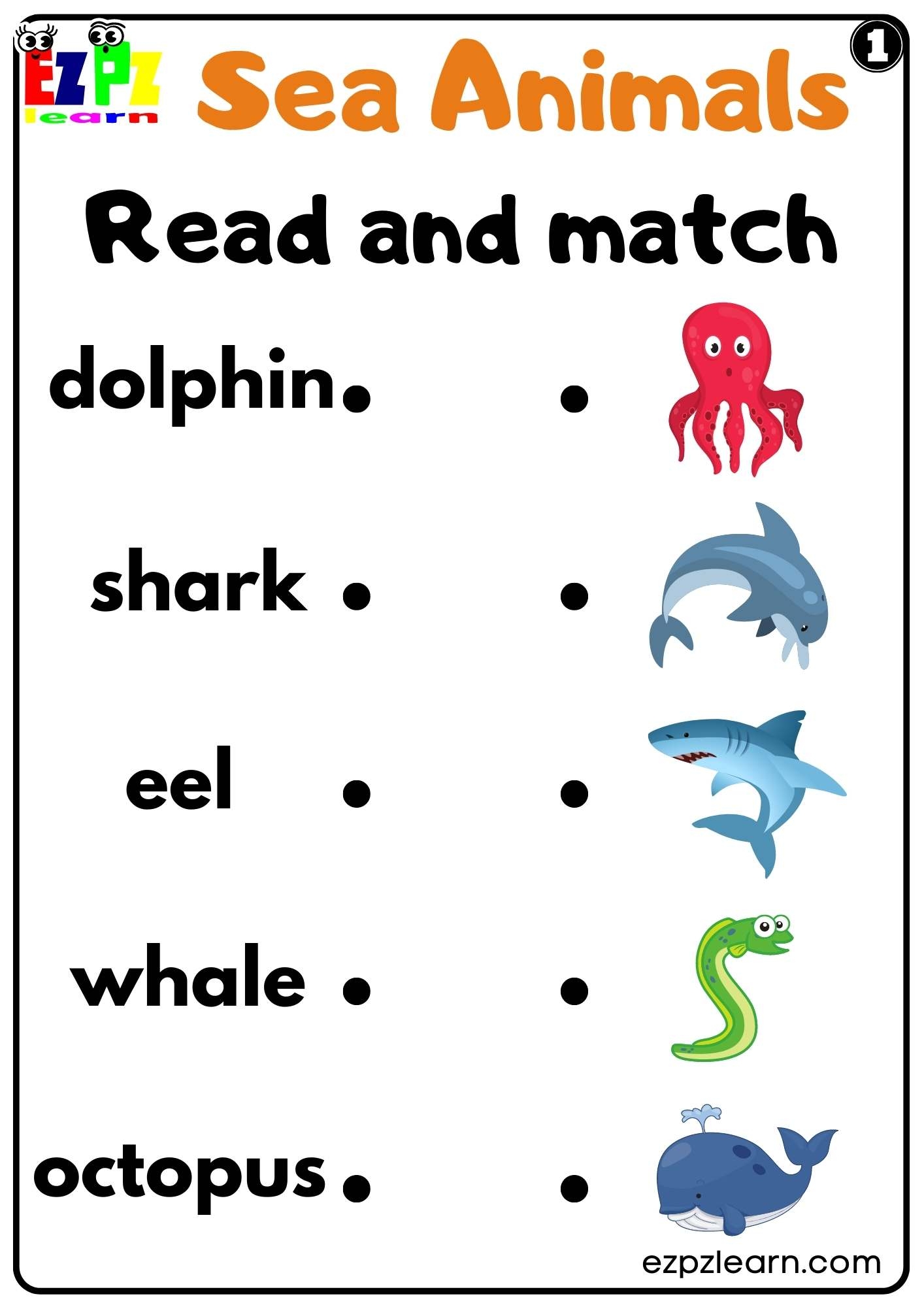 Sea Creatures Ezpzlearn