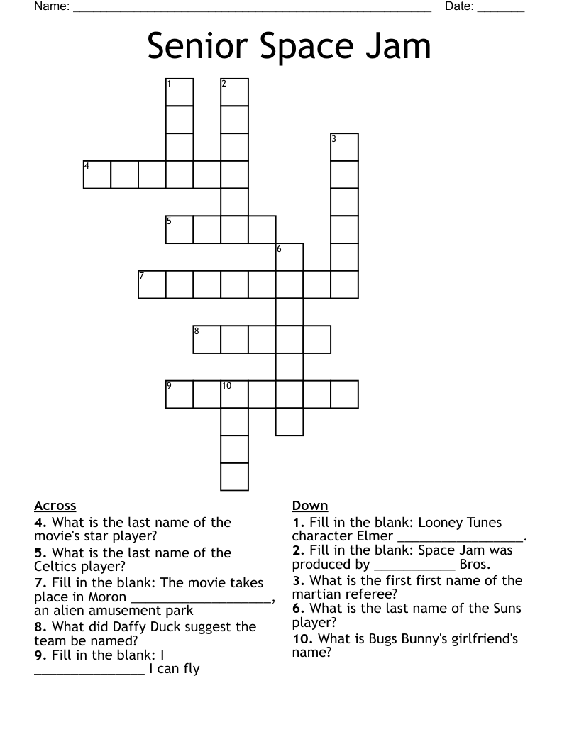 Senior Crossword Puzzles Free Printable