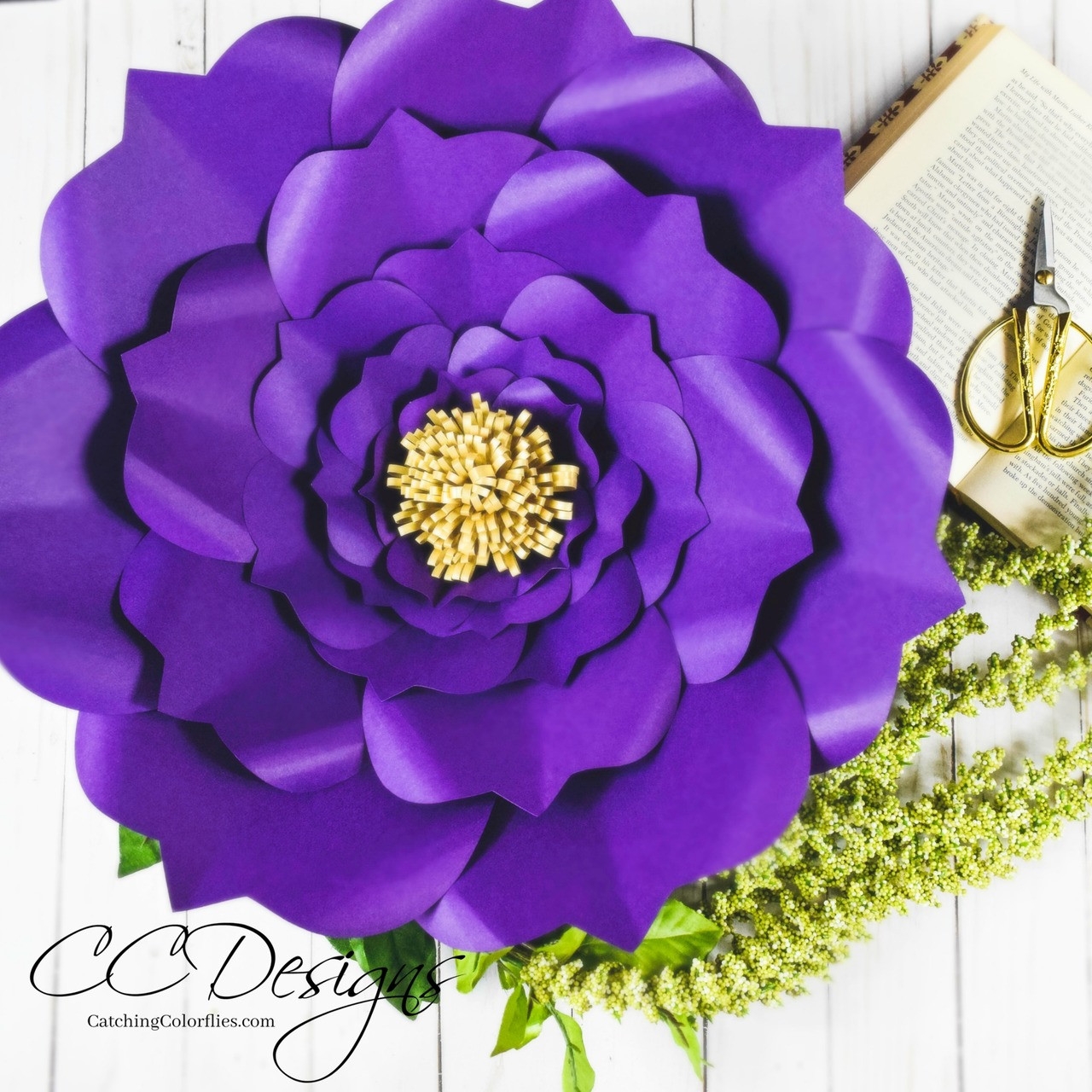 Set Of 4 Large Flower Templates Paper Flower Patterns PDF And SVG