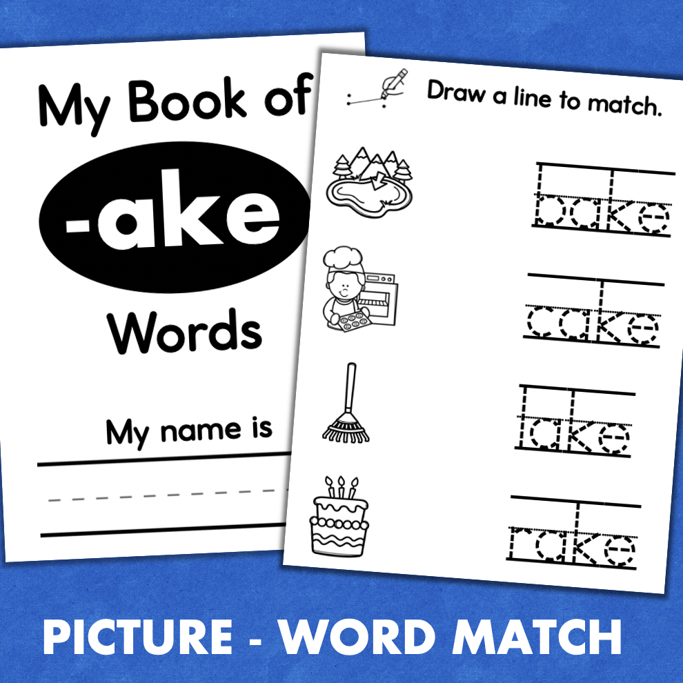 Silent E CVCe Word Families Mini Books Read Match Color Made 