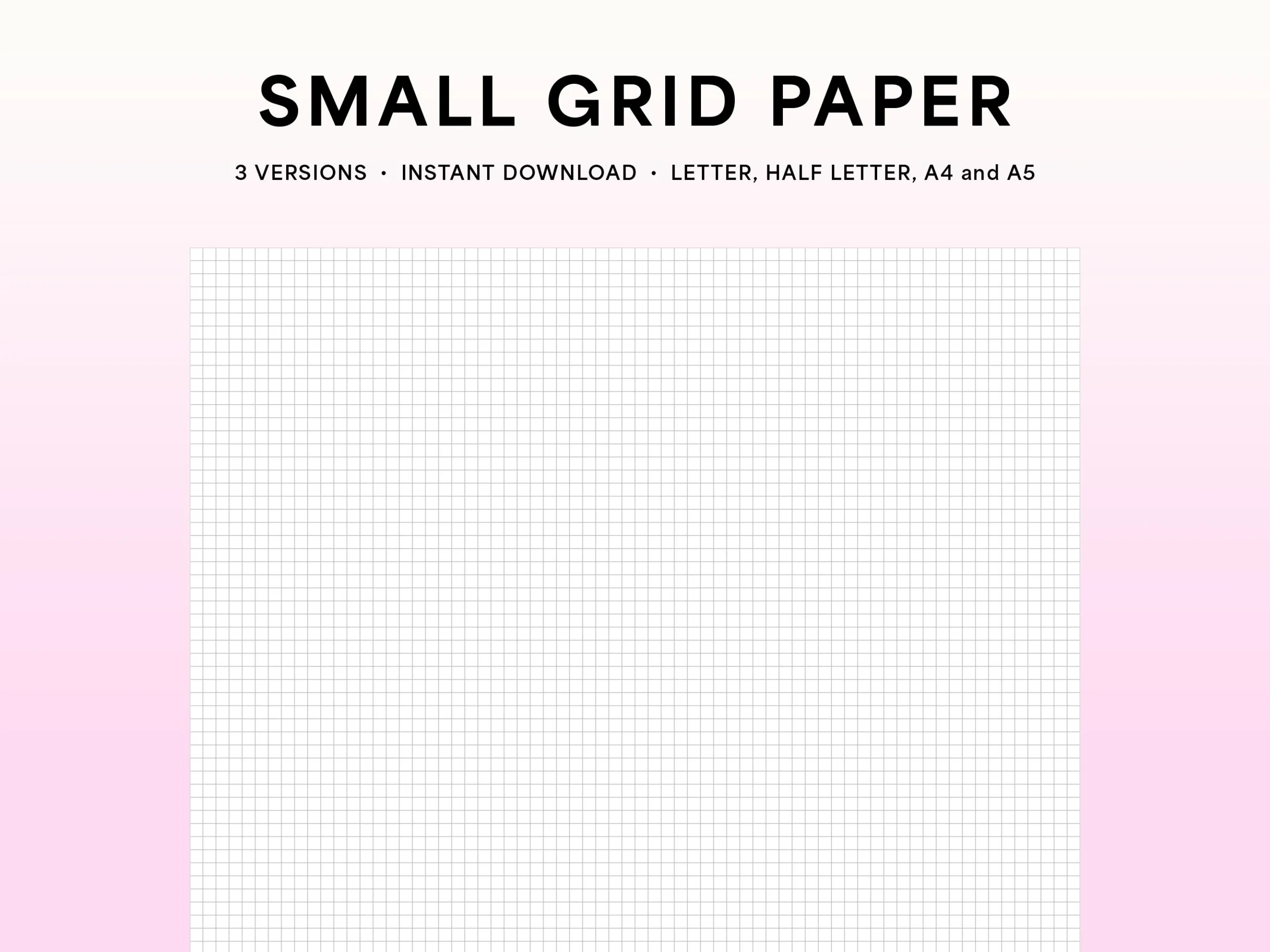 Small Grid Paper Printable Graph Paper Letter Half Letter A4 