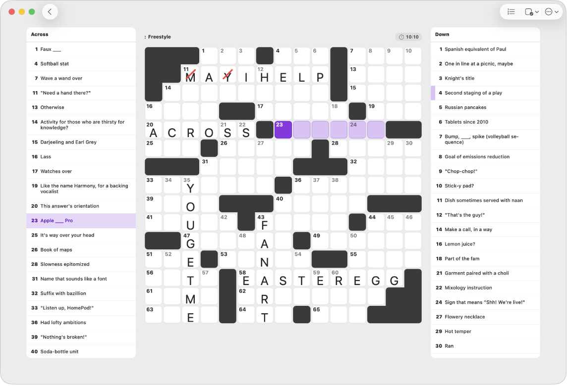Solve Crossword And Crossword Mini Puzzles In News On Mac Apple 