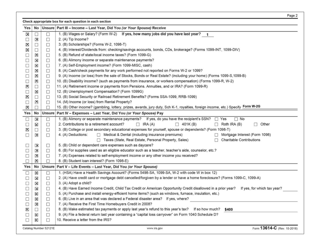 What Is Form 13614-C