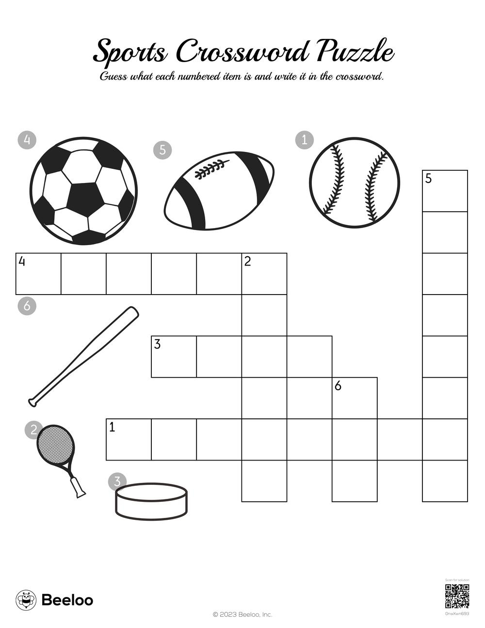Easy Sports Crossword Puzzles Printable