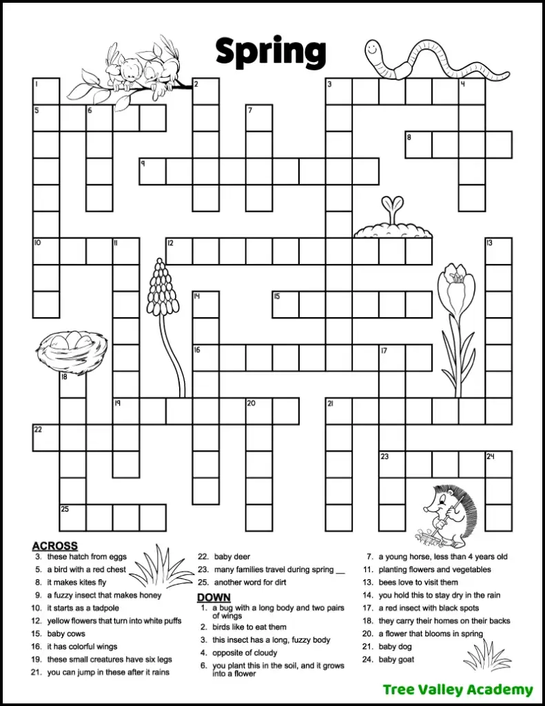 Printable Crossword Puzzles Free For Kids