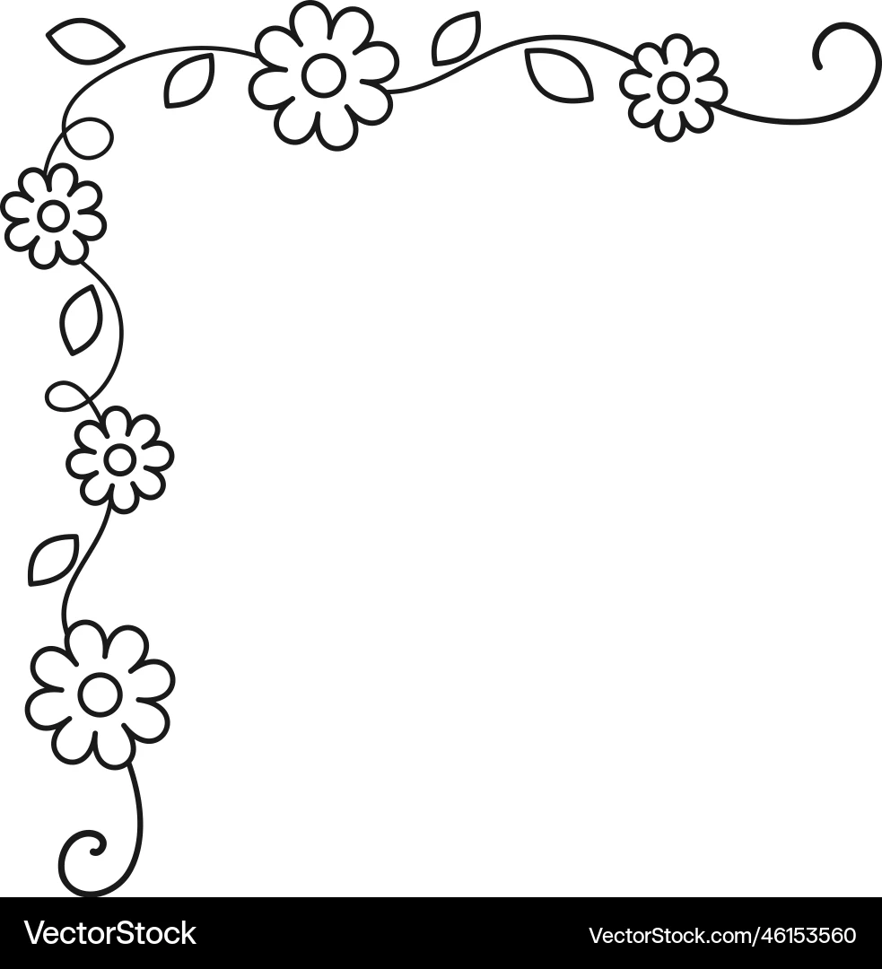 Spring Floral Corner Borders Flower Page Lizenzfreie 