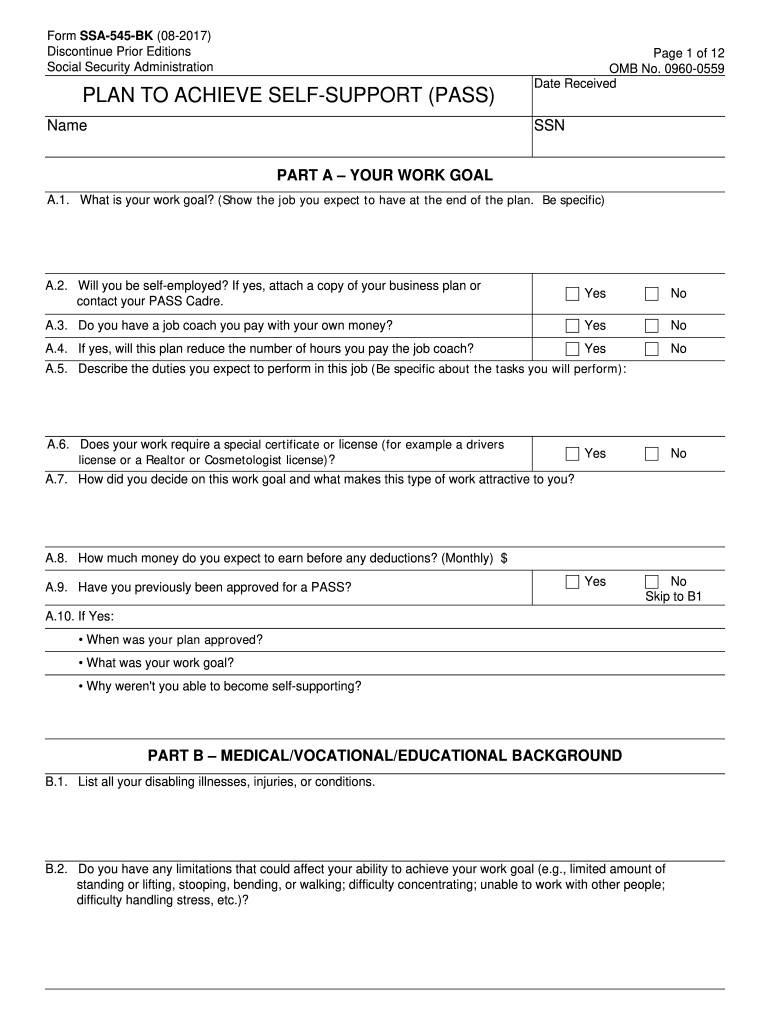 Ssa 8 Form Printable