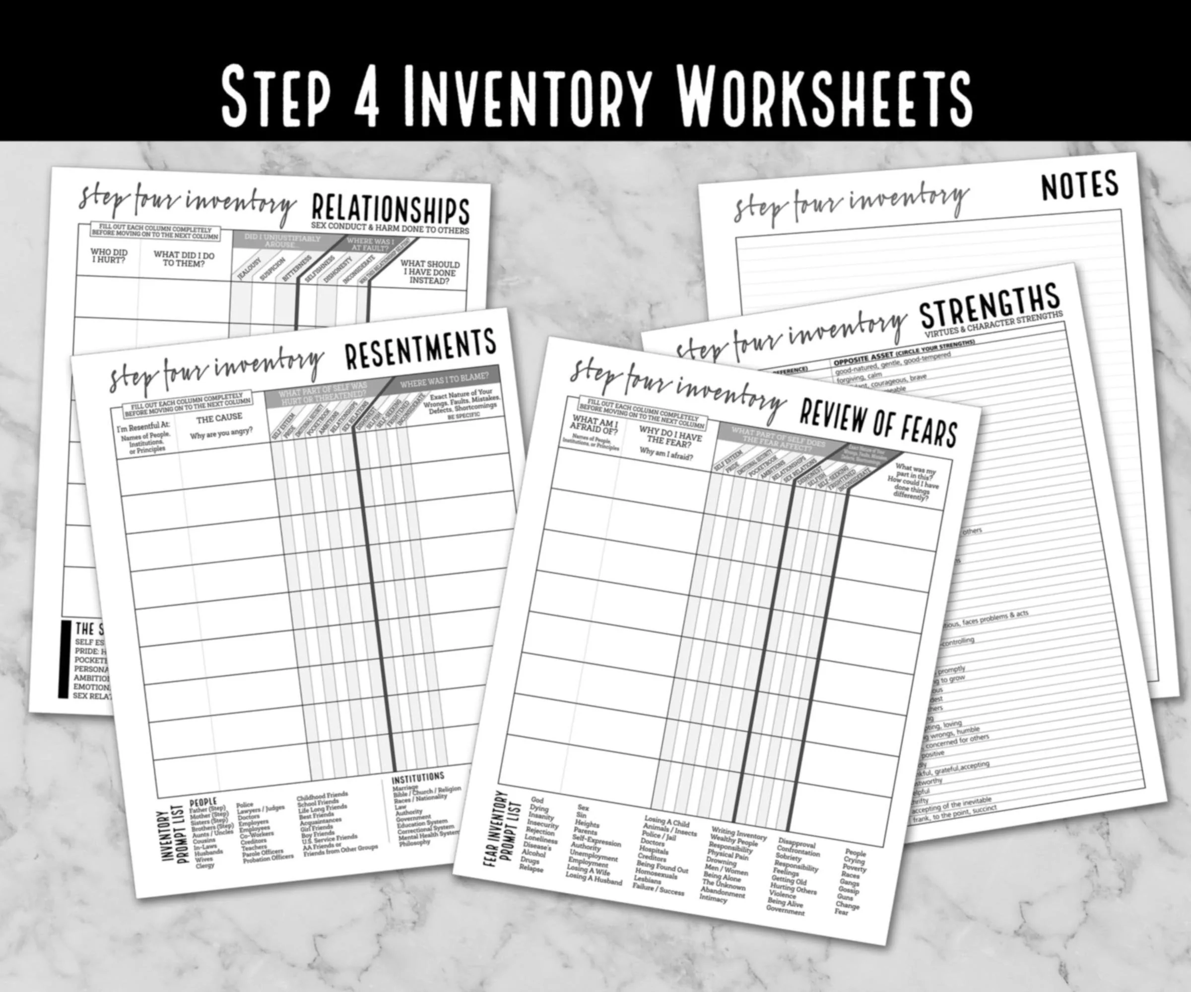Step 4 Inventory Worksheets Instant Download Pdf Etsy
