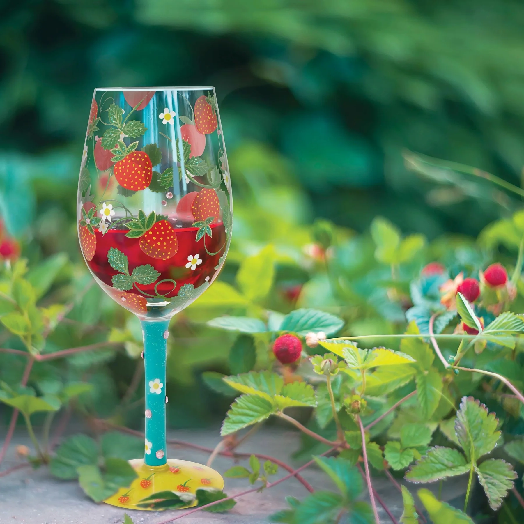 Strawberry Wine Hand Painted Wine Glass Designs By Lolita