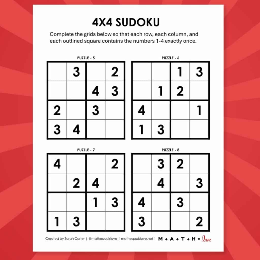 Printable Sudoku Puzzles Free With Answer Key