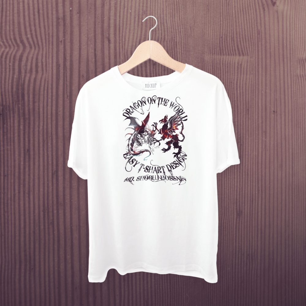 T Shirt Design With Dragon Free Template Download GraphicsFamily