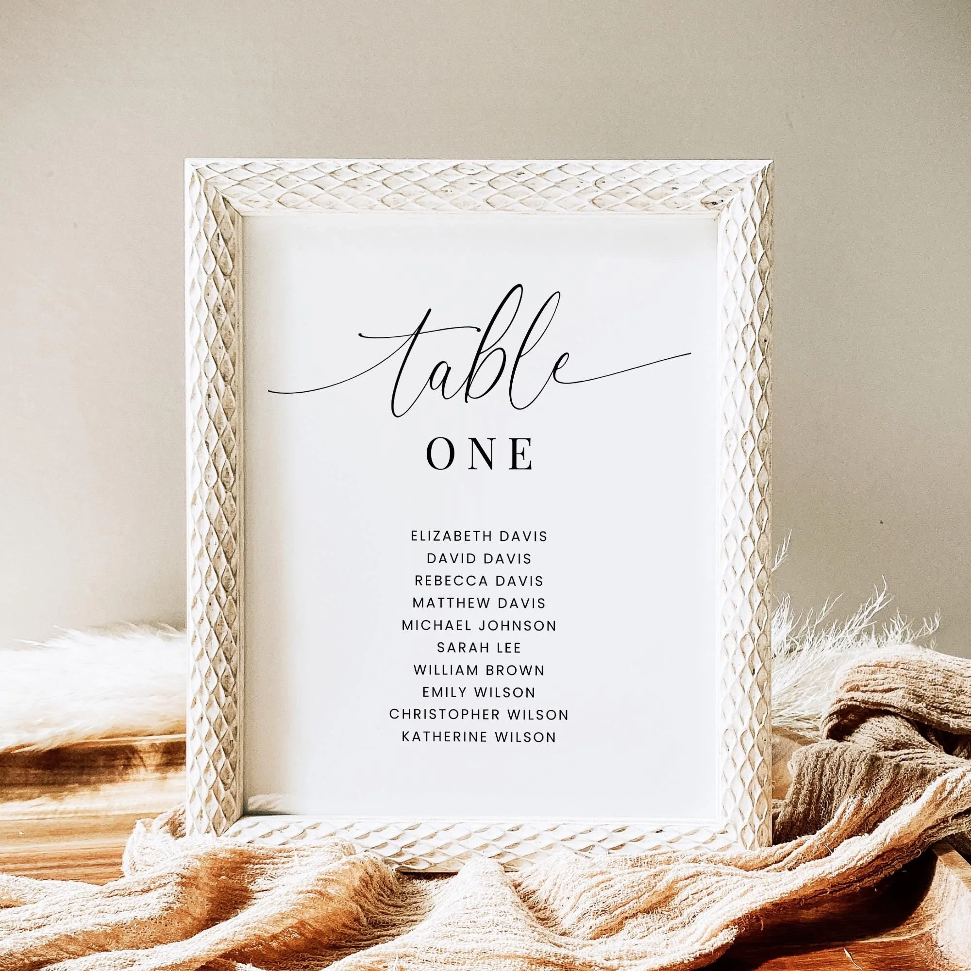 Table Number Cards With Names Template