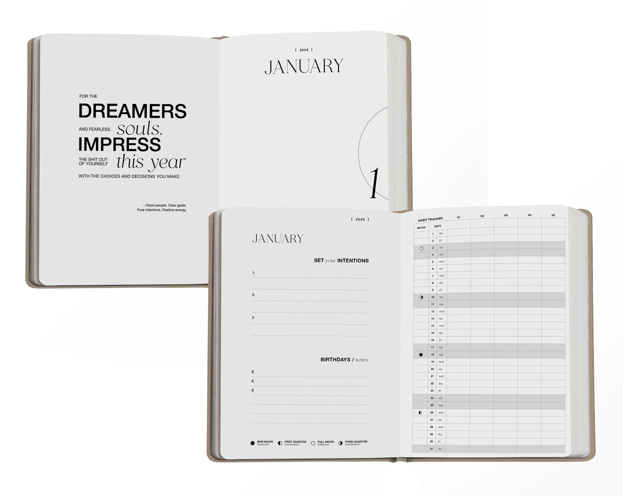 Taschenkalender 2026 A6 Beige