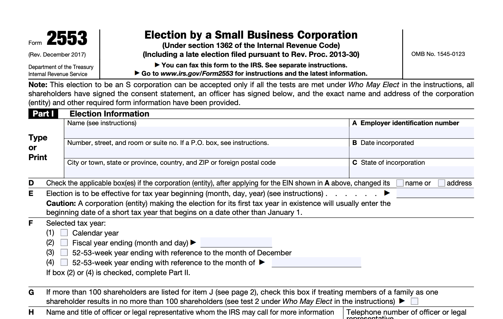 Tax Form 2553 Becoming An S Corp Law Firm Clio