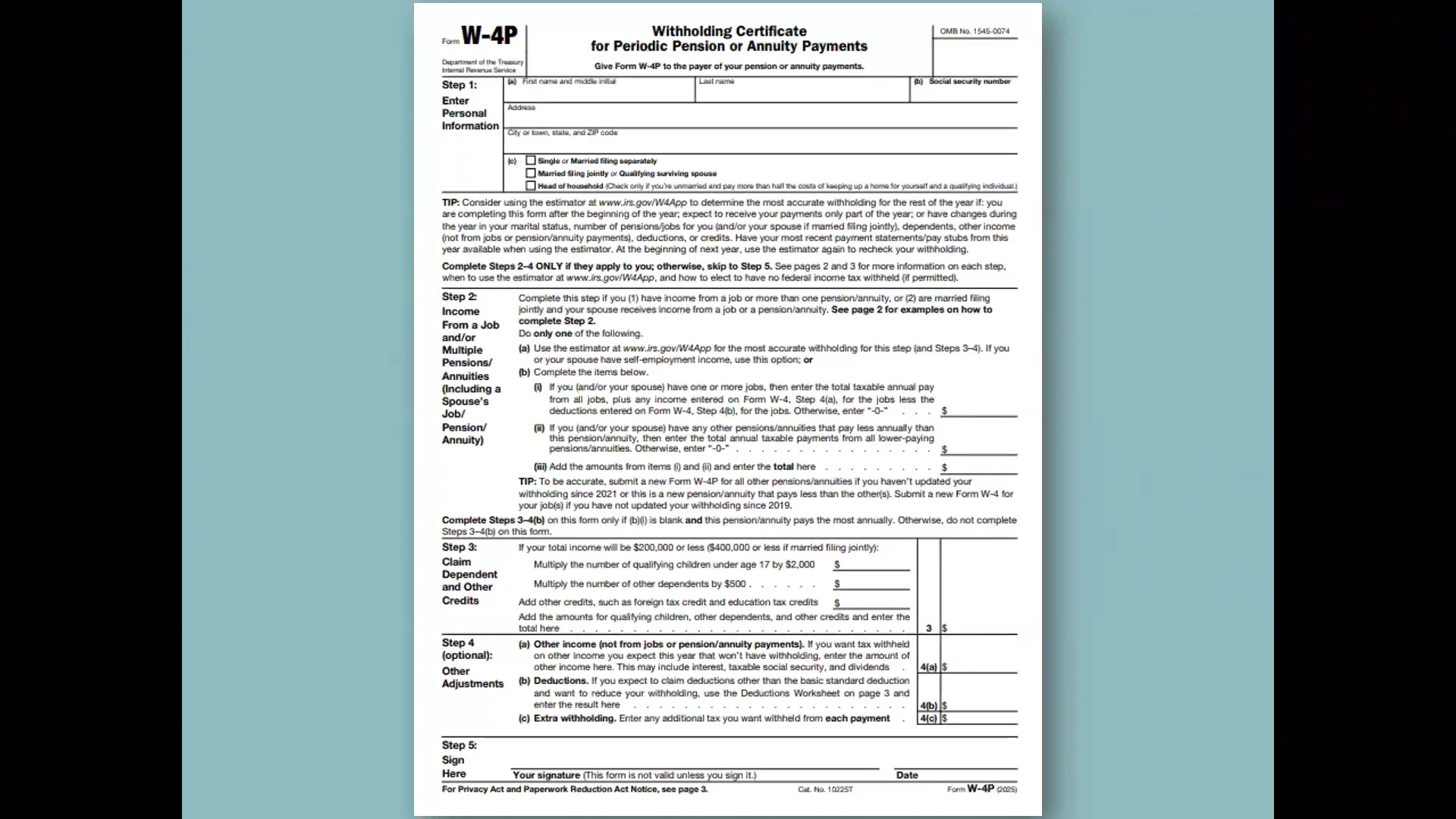 Irs Form W-4r Form