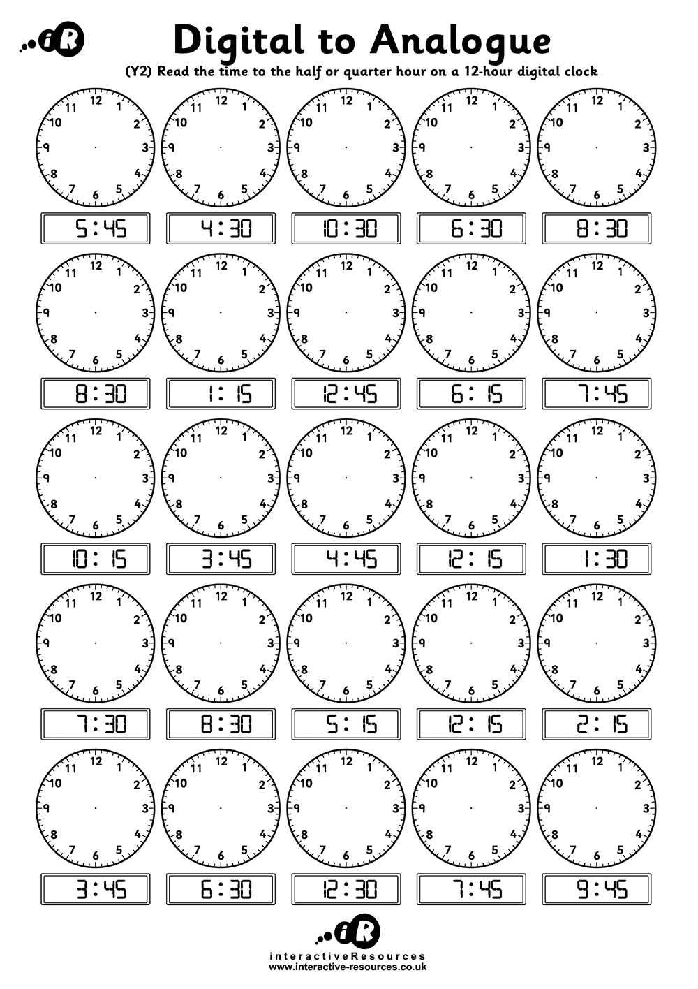 Free Printable Time Worksheets For Kids