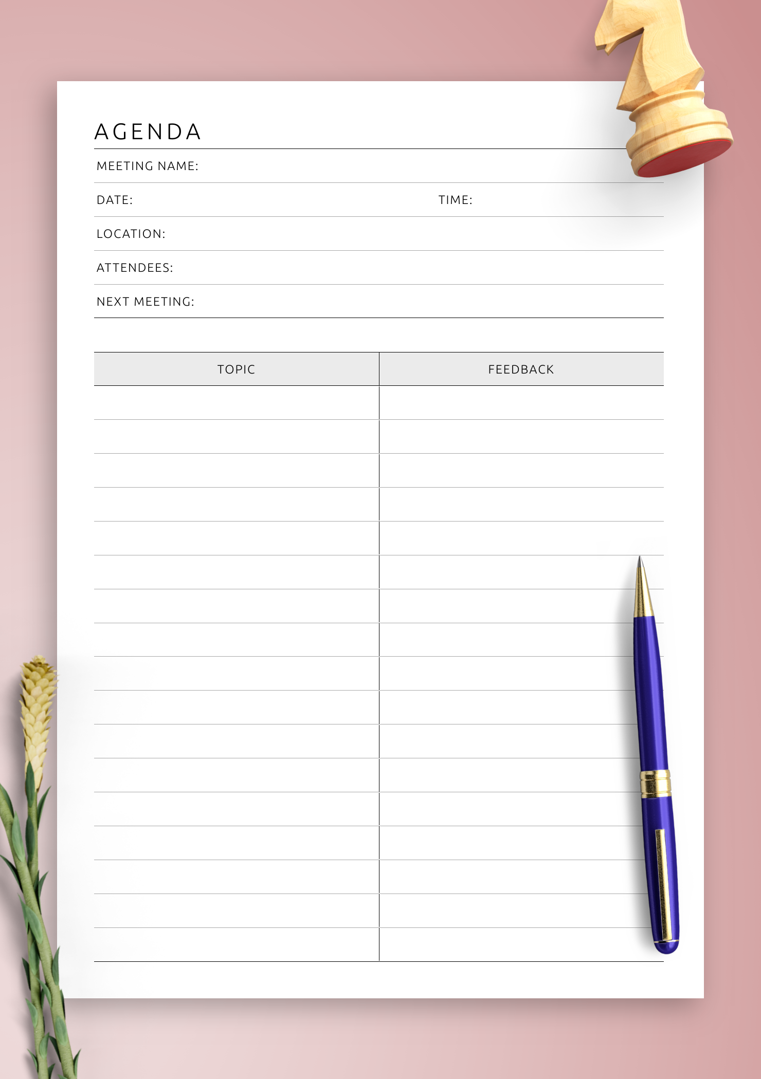 Printable Agenda Template